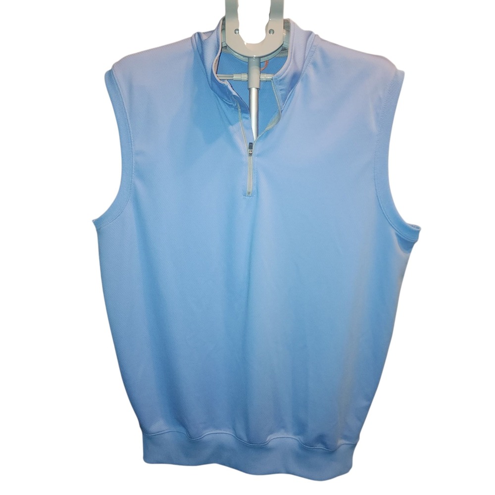 Fennec Golf Men's Performance Vest L Blue‎ Sleeveless Quarter Zip Pullover